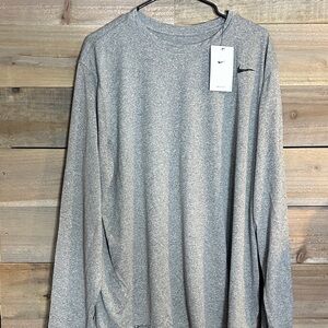 Nike Men's Heather Gray Long Sleeve Tee